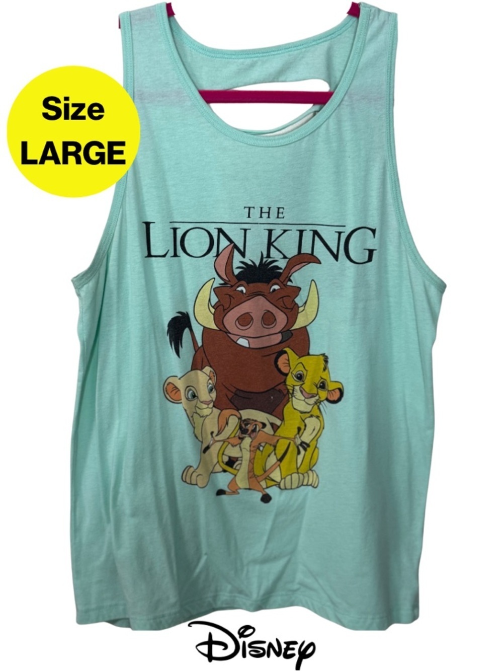 3/for $15 🍒 LION KING Tank in Mint - Simba, Nala, Timon, Pumbaa (Women’s Large)